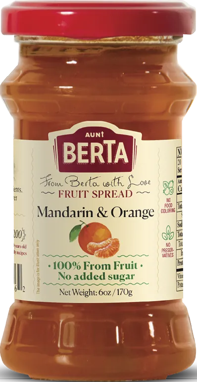 Mandarin & Orange fruit spread, 6oz / 170g